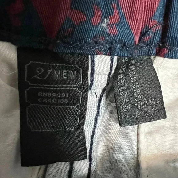 - 21MEN JOGGER PANTS MENS BURGUNDY AND NAVY POCKETS DRAWSTRING CASUAL SIZE… - Picture 6 of 9